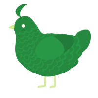 A viridian chicken with a lace pattern