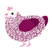 A white and wine chicken with a double-lace pattern