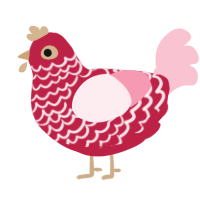 Cranberry Juice, a crimson and rose chicken with a lace pattern