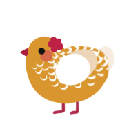 Panko, a orange and cream chicken with a half-lace pattern
