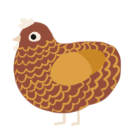 A russet and orange chicken with a lace pattern