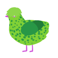 A grass and viridian chicken with a speckle pattern