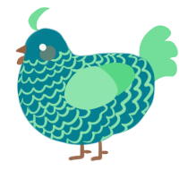 A sea and spring chicken with a lace pattern