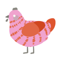 (unnamed), a pink and vermilion chicken with a bar pattern