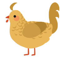 Elena, a honey and gold chicken with a half-lace pattern