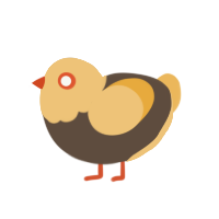 A bark and honey chicken with a head pattern