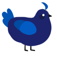 A navy and ultramarine chicken