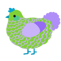 3storyhouseintexas, a grass and lilac chicken with a lace pattern