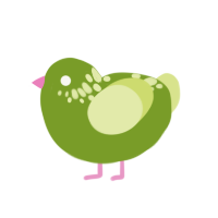 greem beem, a chartreuse and lemon chicken with a neck-speckle pattern