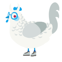 A white and silver chicken with a half-lace pattern