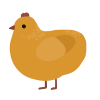 orange, a orange chicken with a neck-speckle pattern