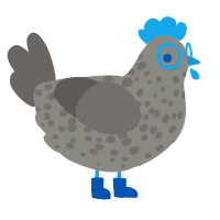 (unnamed), a ash and grey chicken with a speckle pattern