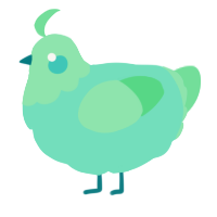 A mint and spring chicken with a head pattern