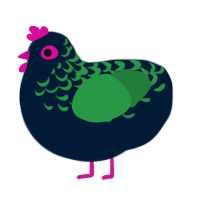 Lite, a tumblr and viridian chicken with a half-lace pattern