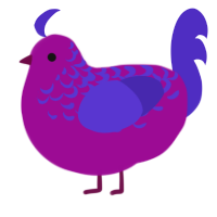 (unnamed), a plum and indigo chicken with a half-lace pattern