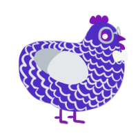 Clonespirator, a indigo and mist chicken with a lace pattern