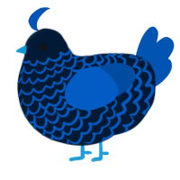 A tumblr and ultramarine chicken with a lace pattern
