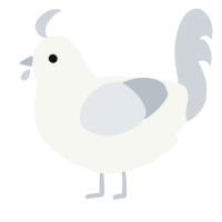 A white and mist chicken