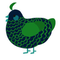 A tumblr and leaf chicken with a lace pattern