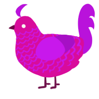 pinker stinker, a fuchsia and amethyst chicken with a lace pattern