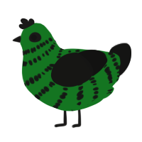 (unnamed), a leaf and black chicken with a bar pattern