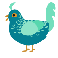 Billy, a sea and mint chicken with a half-lace pattern