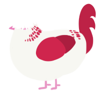 (unnamed), a white and crimson chicken with a neck-band pattern