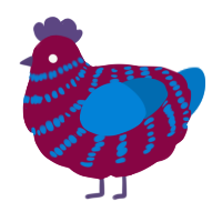 (unnamed), a maroon and sapphire chicken with a bar pattern