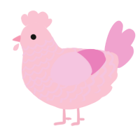 A rose and pink chicken with a lace pattern