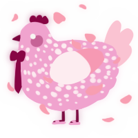 Peoni, a pink and rose chicken with a speckle pattern