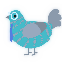 A turquoise and ash chicken with a bar pattern