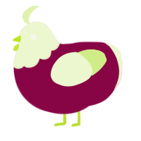 A maroon and apple chicken with a head pattern
