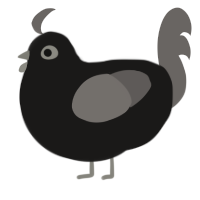 A sable and grey chicken
