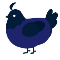 Abyssopelagic, a navy and tumblr chicken with a head pattern