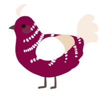 (unnamed), a maroon and cream chicken with a half-bar pattern