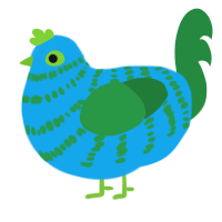 A sky and viridian chicken with a bar pattern