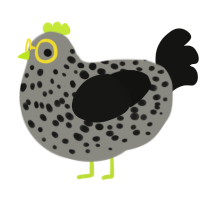 Hydrurga, a ash and black chicken with a speckle pattern