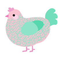 ivy, a rose and mint chicken with a double-lace pattern