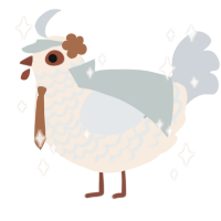 Seagull, a cream and mist chicken with a lace pattern