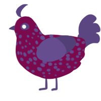 Syrah, a wine and overcast chicken with a speckle pattern