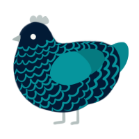 Lemuria, a tumblr and teal chicken with a lace pattern