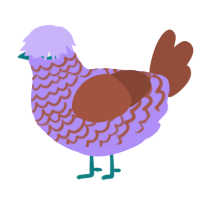 A lilac and russet chicken with a lace pattern