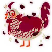 A mist and wine chicken with a lace pattern