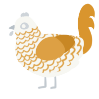 (unnamed), a white and orange chicken with a lace pattern