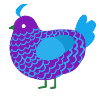 (unnamed), a violet and sky chicken with a lace pattern