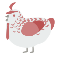 Mc Donalds, a silver and red chicken with a half-lace pattern