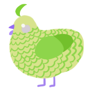 Leaf, a lemon and grass chicken with a lace pattern