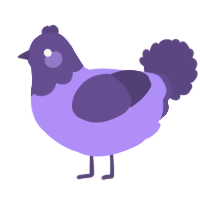 Grappechino, a lilac and overcast chicken with a head pattern