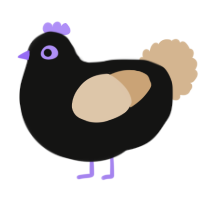 Princesa, a black and beige chicken