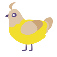 A yellow and beige chicken with a head pattern